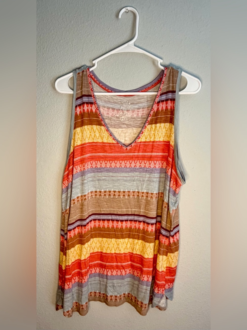 Maurice’s 24/7 Sleeveless Striped Geometric Tank Top- Size XL
